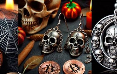 Сережки череп скелет купити за криптовалюту