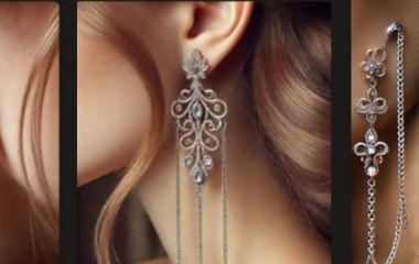 Сережки протяжки-ланцюжки купити за криптовалюту