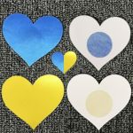Сине-жёлтые наклейки на грудь Украина 🇺🇦 в форме Сердце💙💛