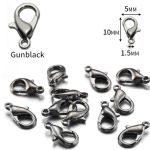Застежка карабин-лобстер 10х5 мм (Gunmetal)