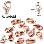 Застежка карабин-лобстер 10х5 мм (Rose Gold)