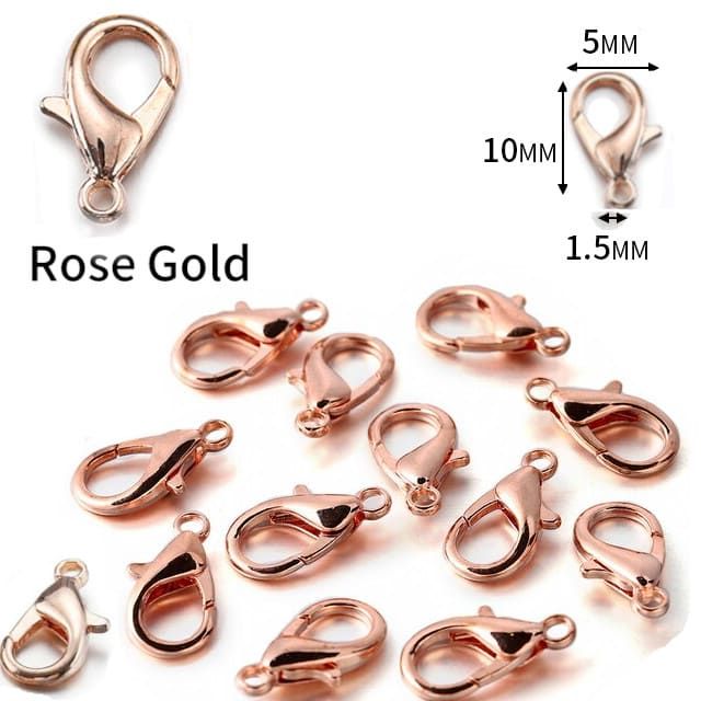 Застібка карабін-лобстер 10х5 мм (Rose Gold)