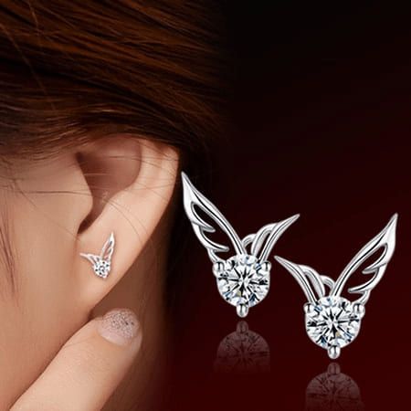 Сережки Крила з Кристалом