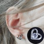 Серьги сердце с цирконом / Серебро