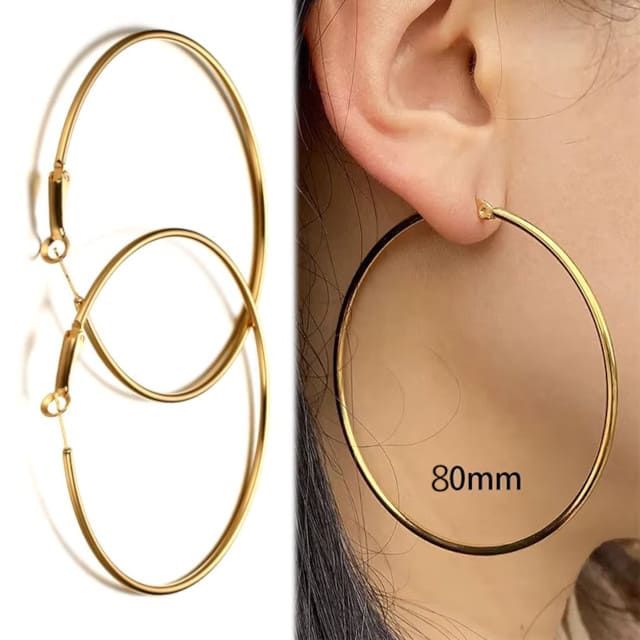 Сережки кільця 8 см Золоті