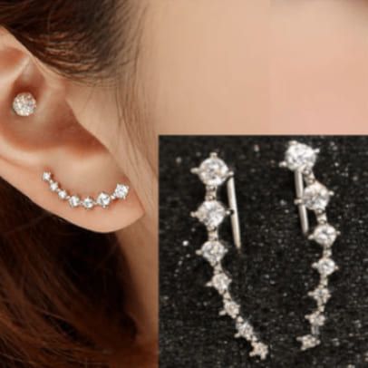 Сережки з камінням циркон / Ear-259