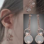 Серёжки вечерние с фианитами
