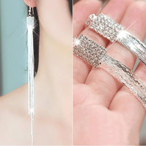 Вечірні довгі сережки