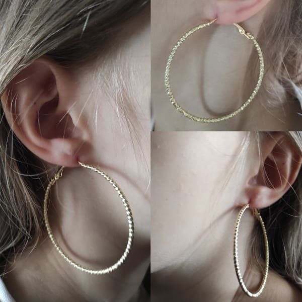 Сережки кільця Рифлені 5 см