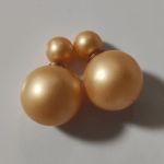 Серьги шарики Двусторонние кофейные
