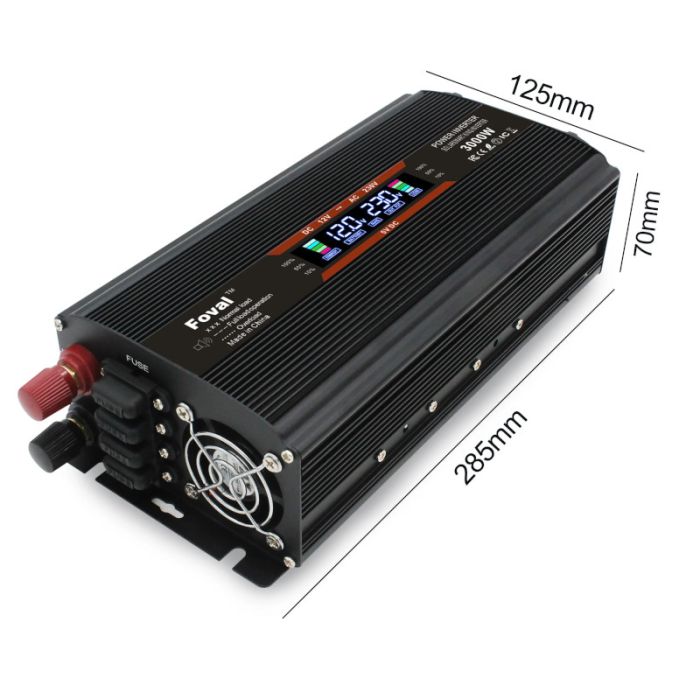 Інвертор 12V-220V FOVAL 3000W (перетворювач напруги FOVAL 3000 Вт)