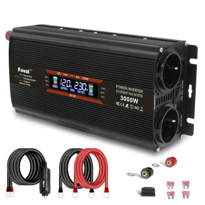 Інвертор 12V-220V FOVAL 3000W (перетворювач напруги FOVAL 3000 Вт)