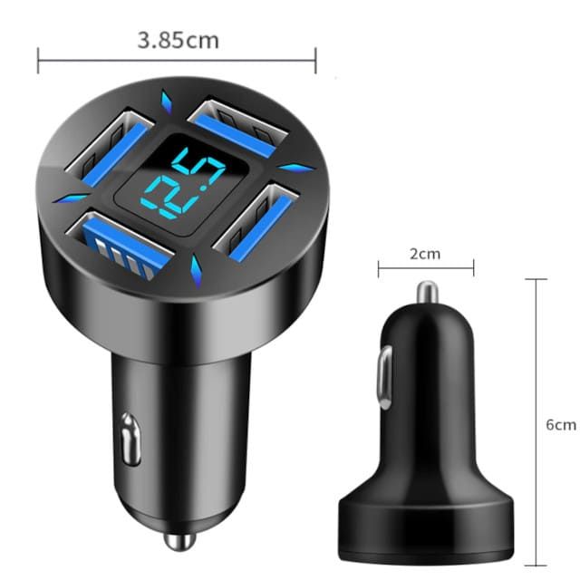 Авто зарядка для телефону з 4 USB та Вольтметром