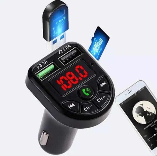 Автомобільний FM-трансмітер Bluetooth + MP3 + 2 USB + SD