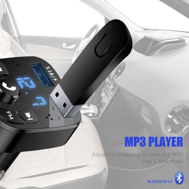 FM модулятор (трансмітер) з Bluetooth+MP3+2 usb+SD+Вольтметр