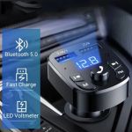 FM модулятор (трансмиттер) с Bluetooth+MP3+2 usb+SD+Вольтметр