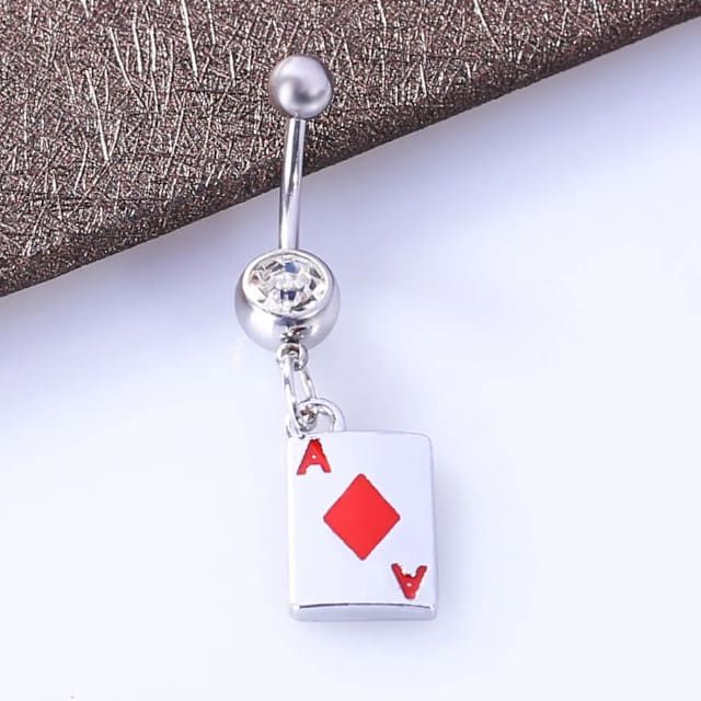 Пірсинг пупка Бубновий туз ♦️