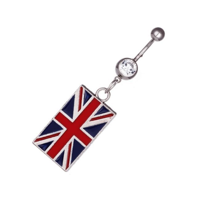 Пірсинг пупка прапор Великобританія🇬🇧
