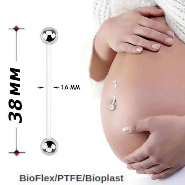 Сережка в пупок для вагітних 38 мм🤰