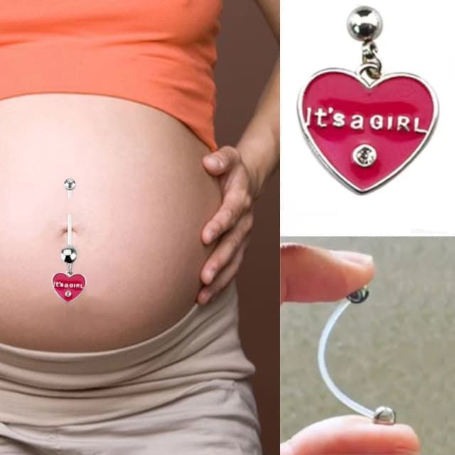 Пірсинг для вагітних "Серце It's a GIRL"💗