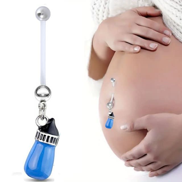Пірсинг для вагітних Пляшка для годування 👩🏼‍🍼 Хлопчик - колір Блакитний
