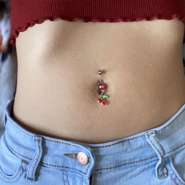 Пірсинг пупка Вишня🍒