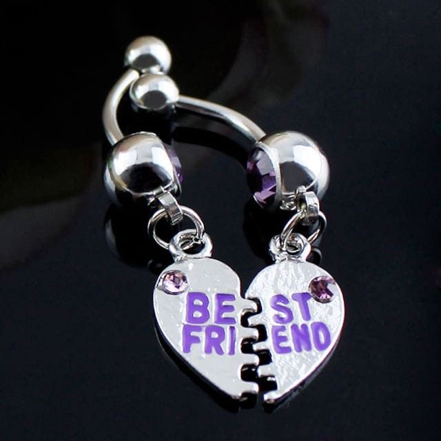 Подвійний пірсинг пупка пазл серце 💜 для друзів Best Friend