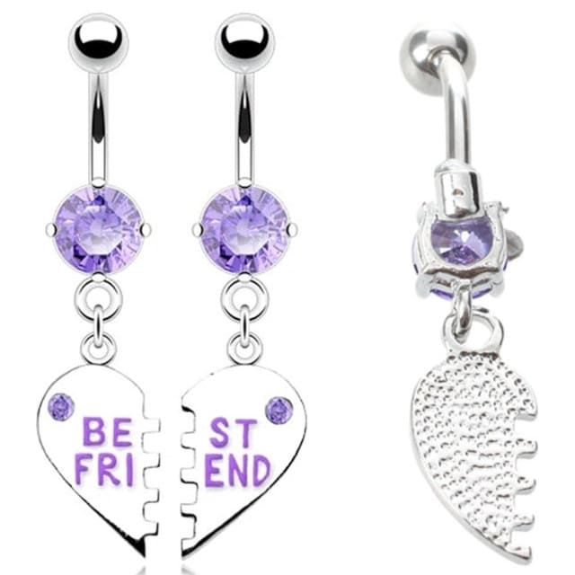 Подвійний пірсинг пупка пазл серце 💜 для друзів Best Friend