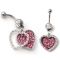 Пірсинг пупка з двох Сердець