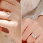 Кільце у вигляді серця з цирконами